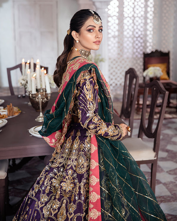 Gulaal | Wedding Formals | KEHKSHAN EMBROIDERED NET 3-PIECE SUIT WS-14 - Official Gulaal - Agha Fabrics UK