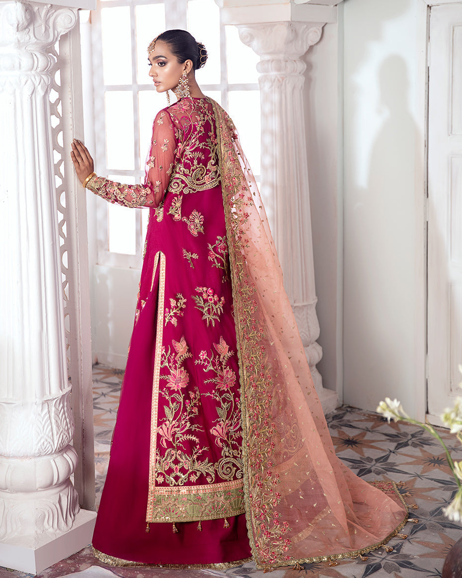 Gulaal | Wedding Formals | CHAMELI EMBROIDERED NET 3-PIECE SUIT WS-10 - Official Gulaal - Agha Fabrics UK