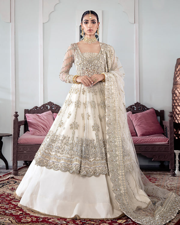 Gulaal | Wedding Formals | MEERAL EMBROIDERED NET 3-PIECE SUIT WS-22 - Official Gulaal - Agha Fabrics UK
