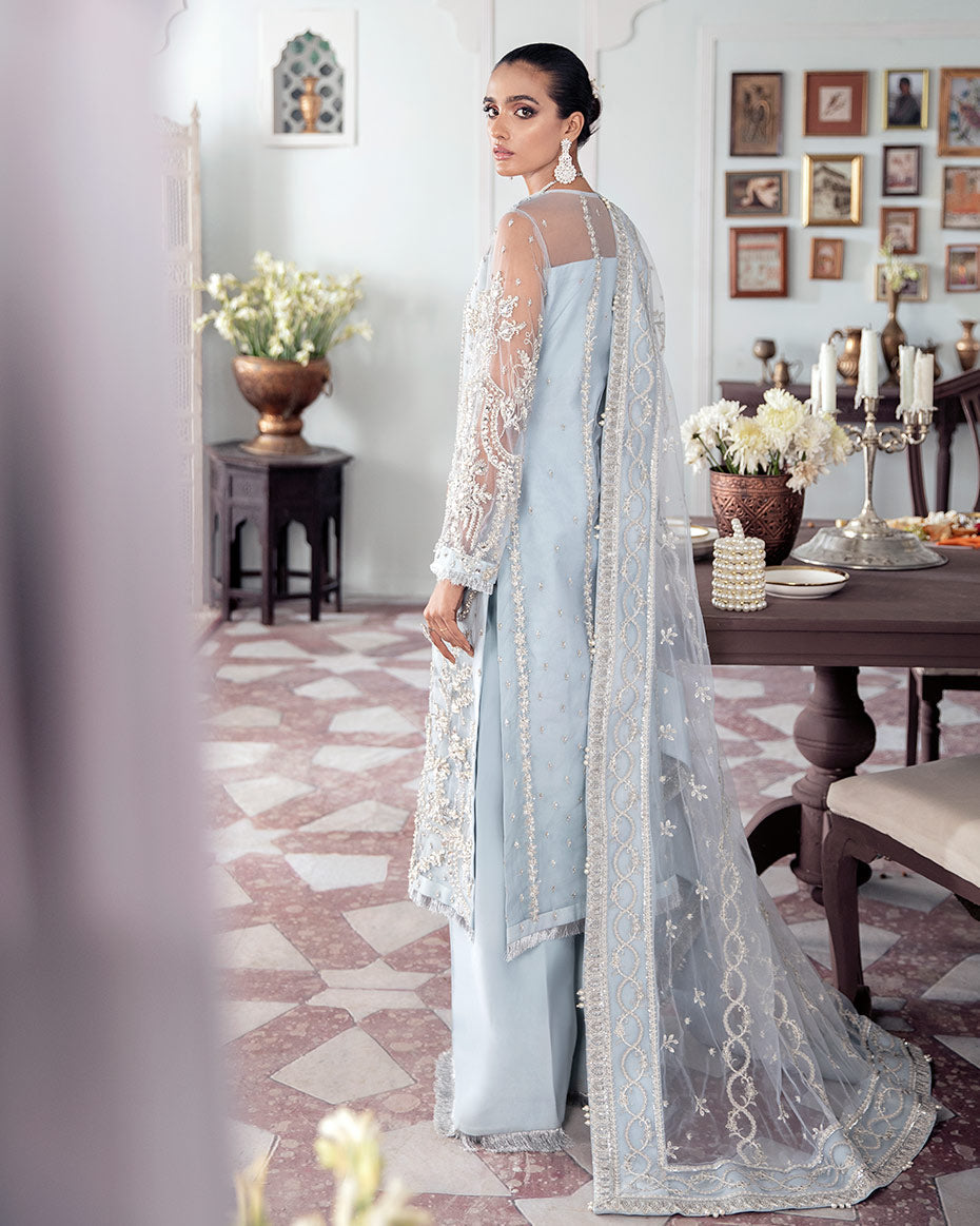 Gulaal | Wedding Formals | SAIKA EMBROIDERED NET 3-PIECE SUIT WS-20 - Official Gulaal - Agha Fabrics UK