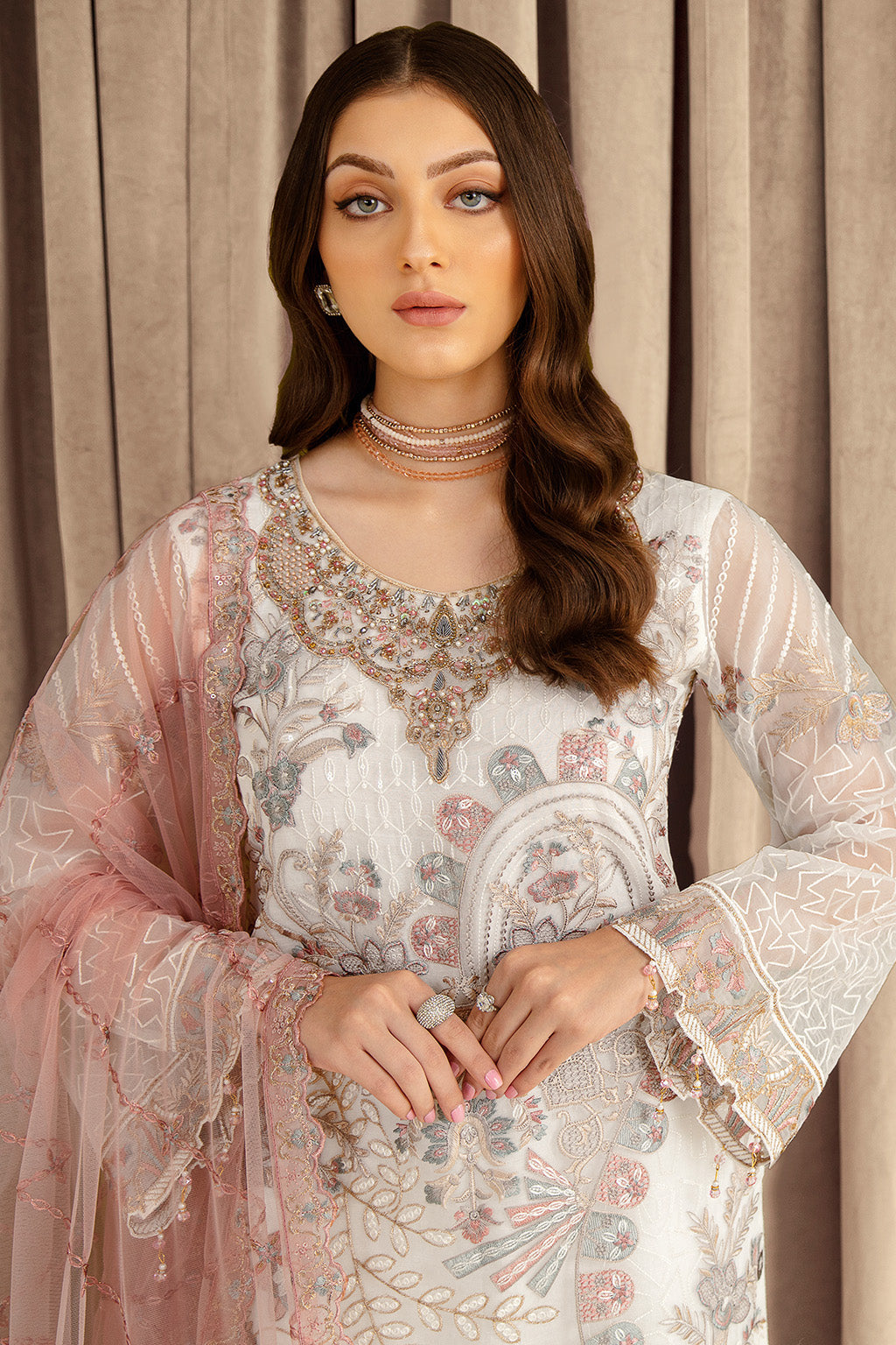 Ramsha | Minhal Organza Collection | M-707 - Official Ramsha - Agha Fabrics UK