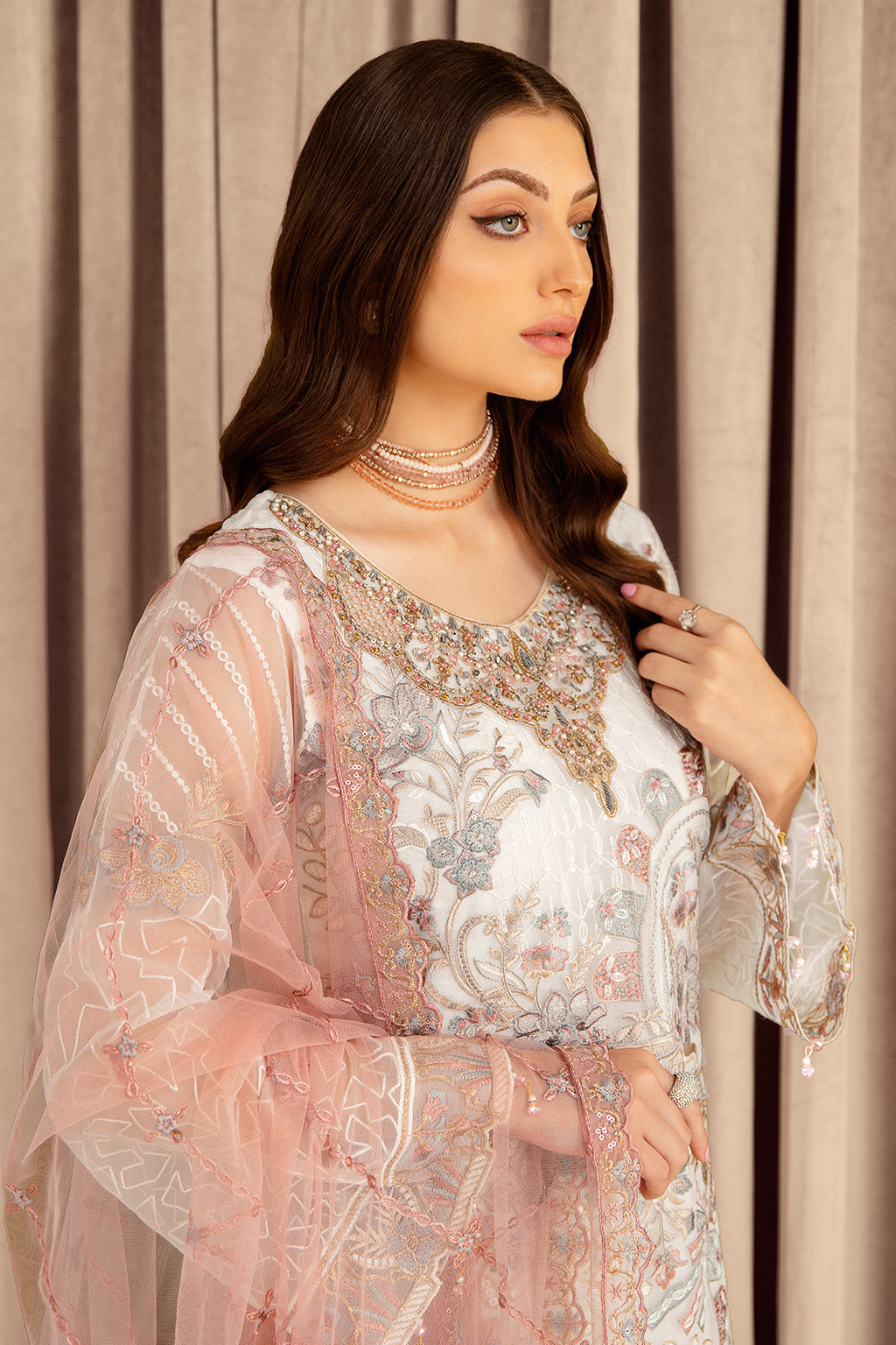 Ramsha | Minhal Organza Collection | M-707 - Official Ramsha - Agha Fabrics UK