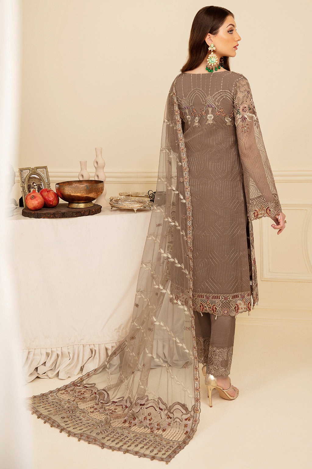 Ramsha | Minhal Organza Collection | M-710 - Official Ramsha - Agha Fabrics UK