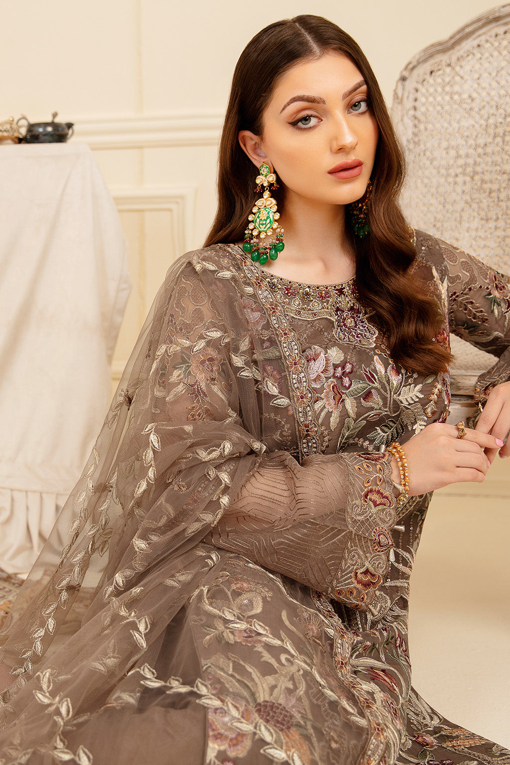 Ramsha | Minhal Organza Collection | M-710 - Official Ramsha - Agha Fabrics UK