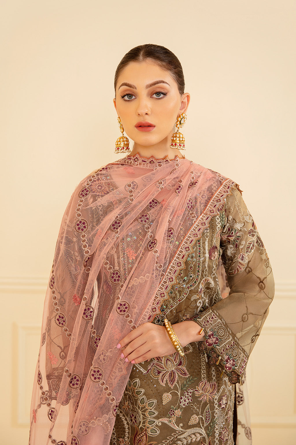 Ramsha | Minhal Organza Collection | M-705 - Official Ramsha - Agha Fabrics UK