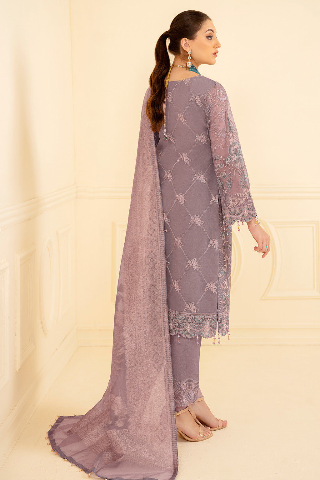 Ramsha | Minhal Organza Collection | M-709 - Official Ramsha - Agha Fabrics UK