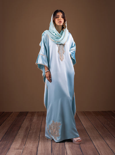 Zainab Chottani | The Kaftan Edit | Aqua Blossom - Official Zainab Chottani - Agha Fabrics UK