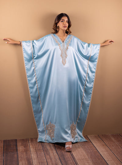 Zainab Chottani | The Kaftan Edit | Aqua Blossom - Official Zainab Chottani - Agha Fabrics UK