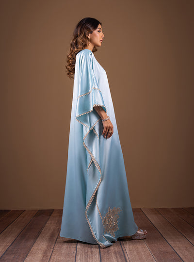 Zainab Chottani | The Kaftan Edit | Aqua Blossom - Official Zainab Chottani - Agha Fabrics UK