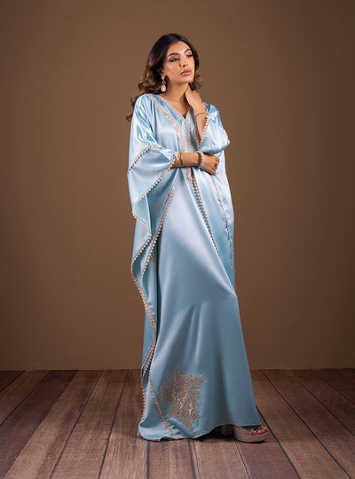 Zainab Chottani | The Kaftan Edit | Aqua Blossom - Official Zainab Chottani - Agha Fabrics UK