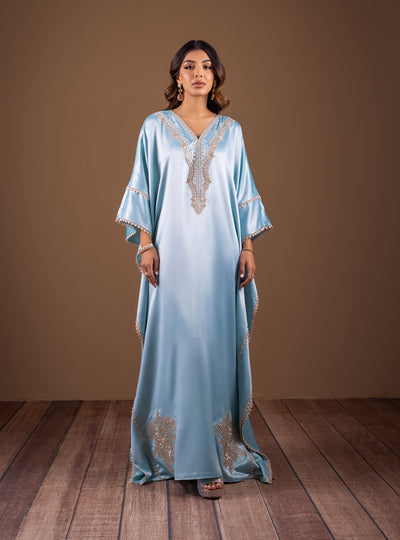 Zainab Chottani | The Kaftan Edit | Aqua Blossom - Official Zainab Chottani - Agha Fabrics UK