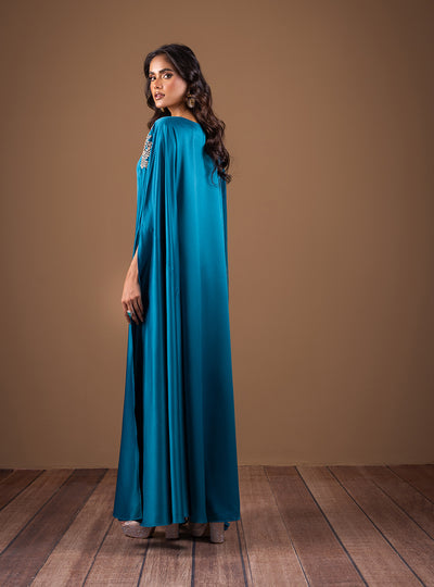 Zainab Chottani | The Kaftan Edit | Teal Waves - Official Zainab Chottani - Agha Fabrics UK