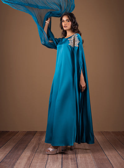 Zainab Chottani | The Kaftan Edit | Teal Waves - Official Zainab Chottani - Agha Fabrics UK