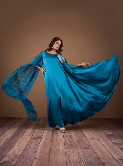 Zainab Chottani | The Kaftan Edit | Teal Waves - Official Zainab Chottani - Agha Fabrics UK