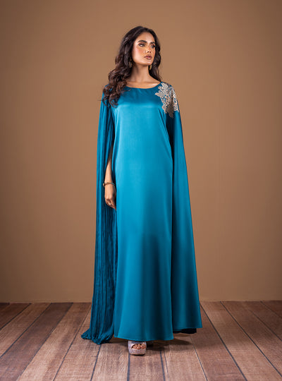 Zainab Chottani | The Kaftan Edit | Teal Waves - Official Zainab Chottani - Agha Fabrics UK