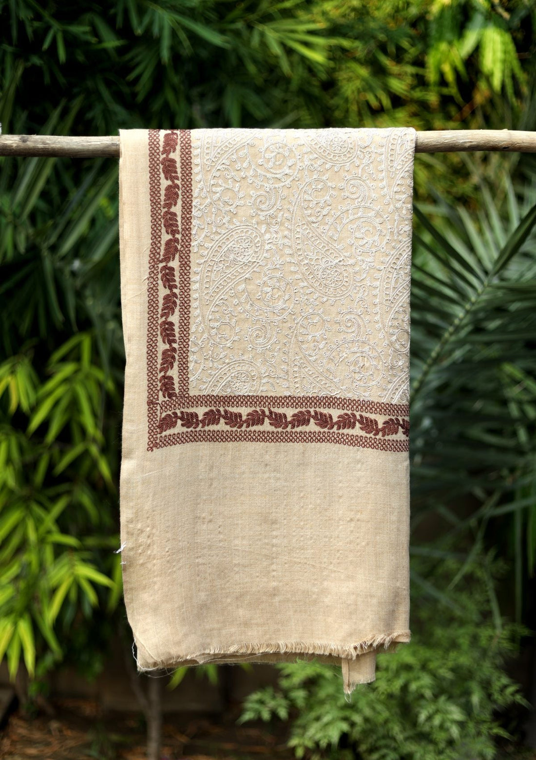 Ari Work Wool Shawl D - 104 - Skin - Official Shawls Niche - Agha Fabrics UK