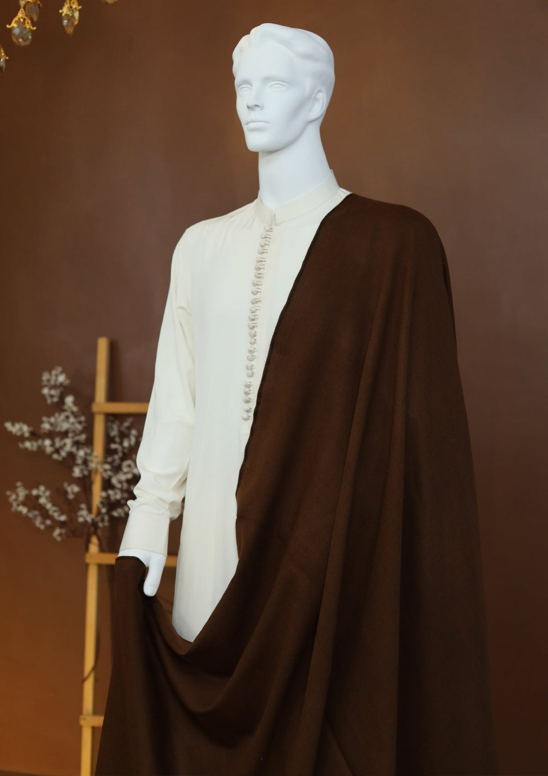 Men Shawls - Wool Shawls - D#27 - Choclate