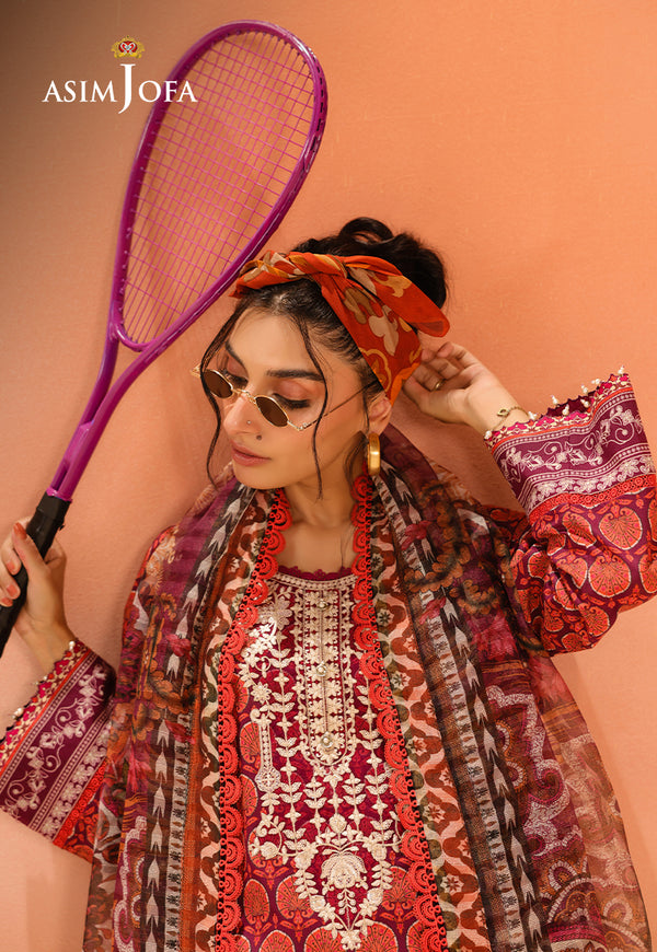 Asim Jofa | Summer Rhapsody | AJUBU-26 Printed Embroidered Lawn - Official Asim Jofa - Agha Fabrics UK