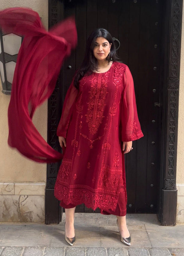 Sahane | Luxury Lawn and Formal Dresses | SAH-1011 Scarlet - Ella Formals