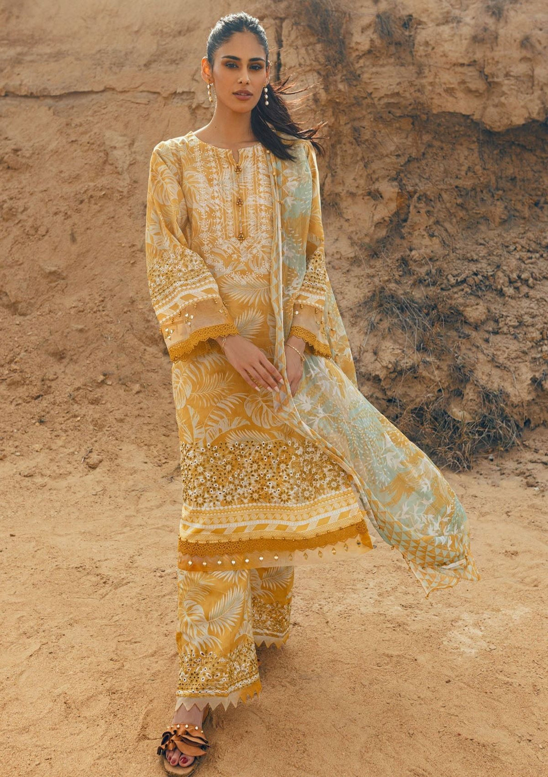 Lawn Collection - Nureh - Gardenia - Chikenkari - NG24#157 - Official Nureh - Agha Fabrics UK