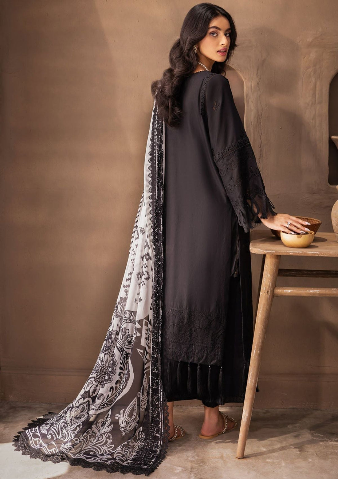 Lawn Collection - Nureh - Koyal - Monochrome - B#01 - Official Nureh - Agha Fabrics UK