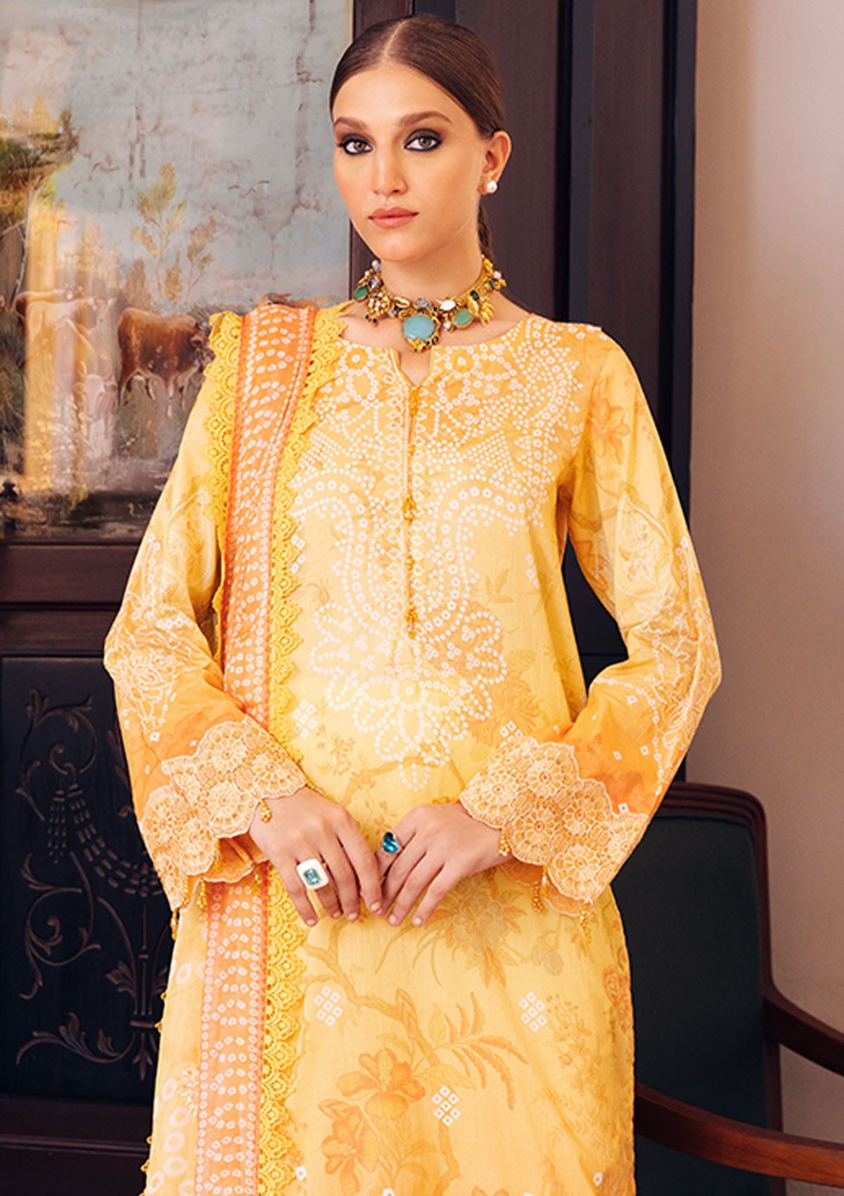 Lawn Collection - Nureh - Gardenia - E/Print - NSG#117 - Official Nureh - Agha Fabrics UK