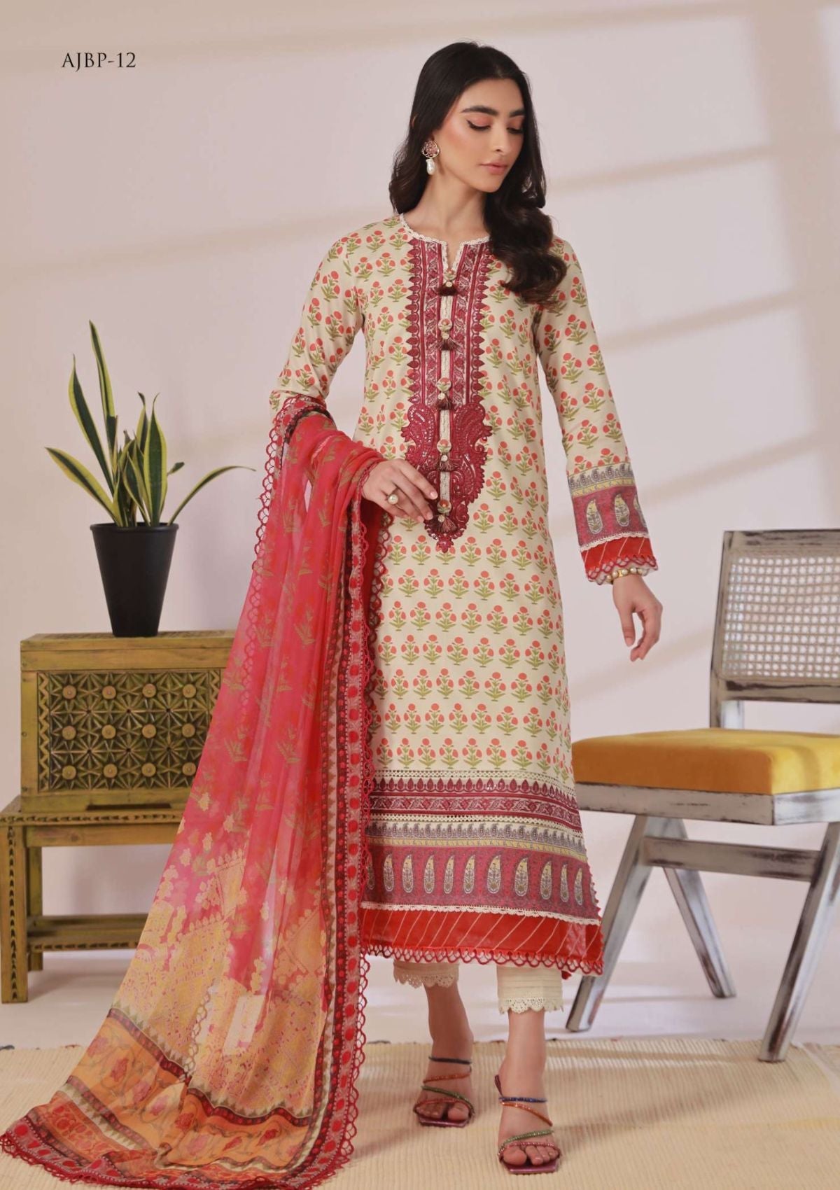 Lawn Collection - Asim Jofa - Prints - AJBP#12 - Official Asim Jofa - Agha Fabrics UK