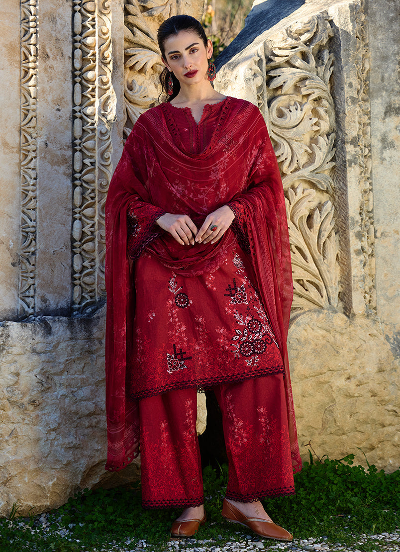 Image | Spring Printkari 25 | Ruby - Official Image - Agha Fabrics UK