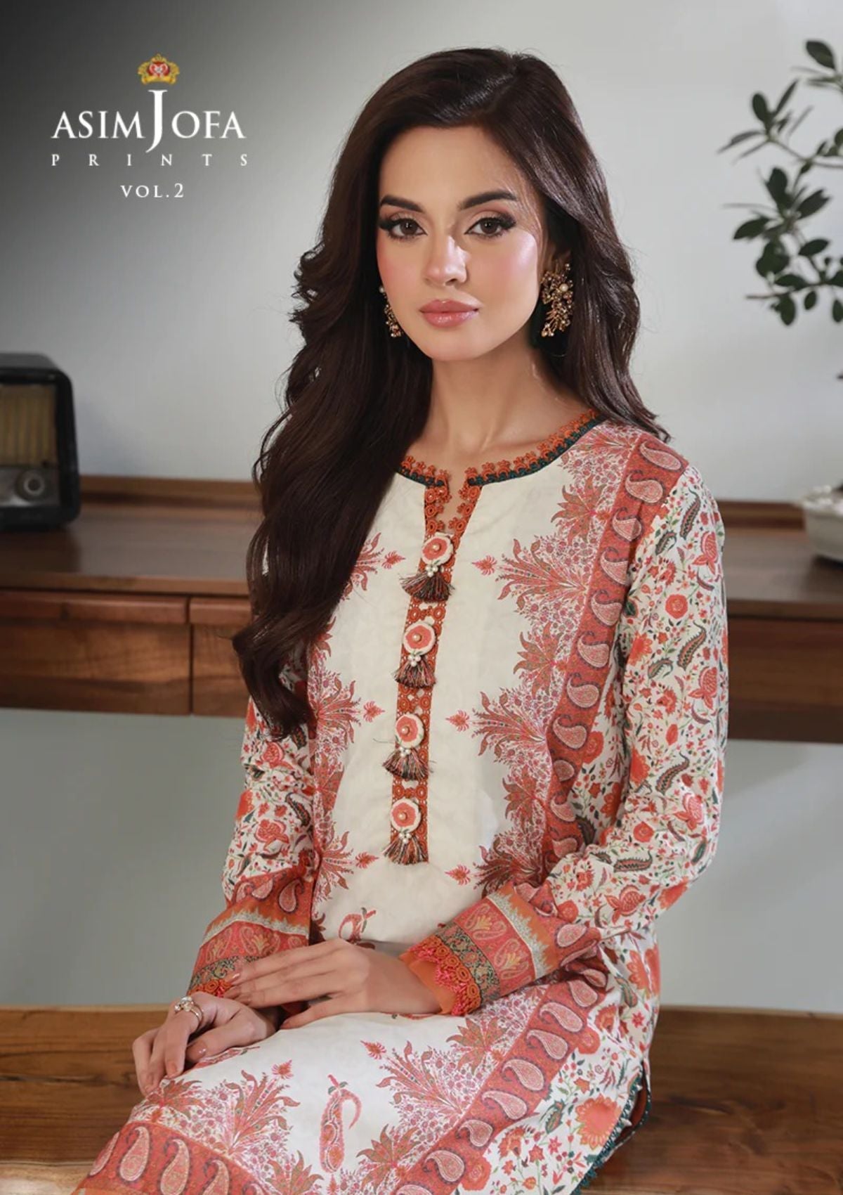 Lawn Collection - Asim Jofa - Basic - Print - 2 Pcs - AJBP#52 - Official Asim Jofa - Agha Fabrics UK