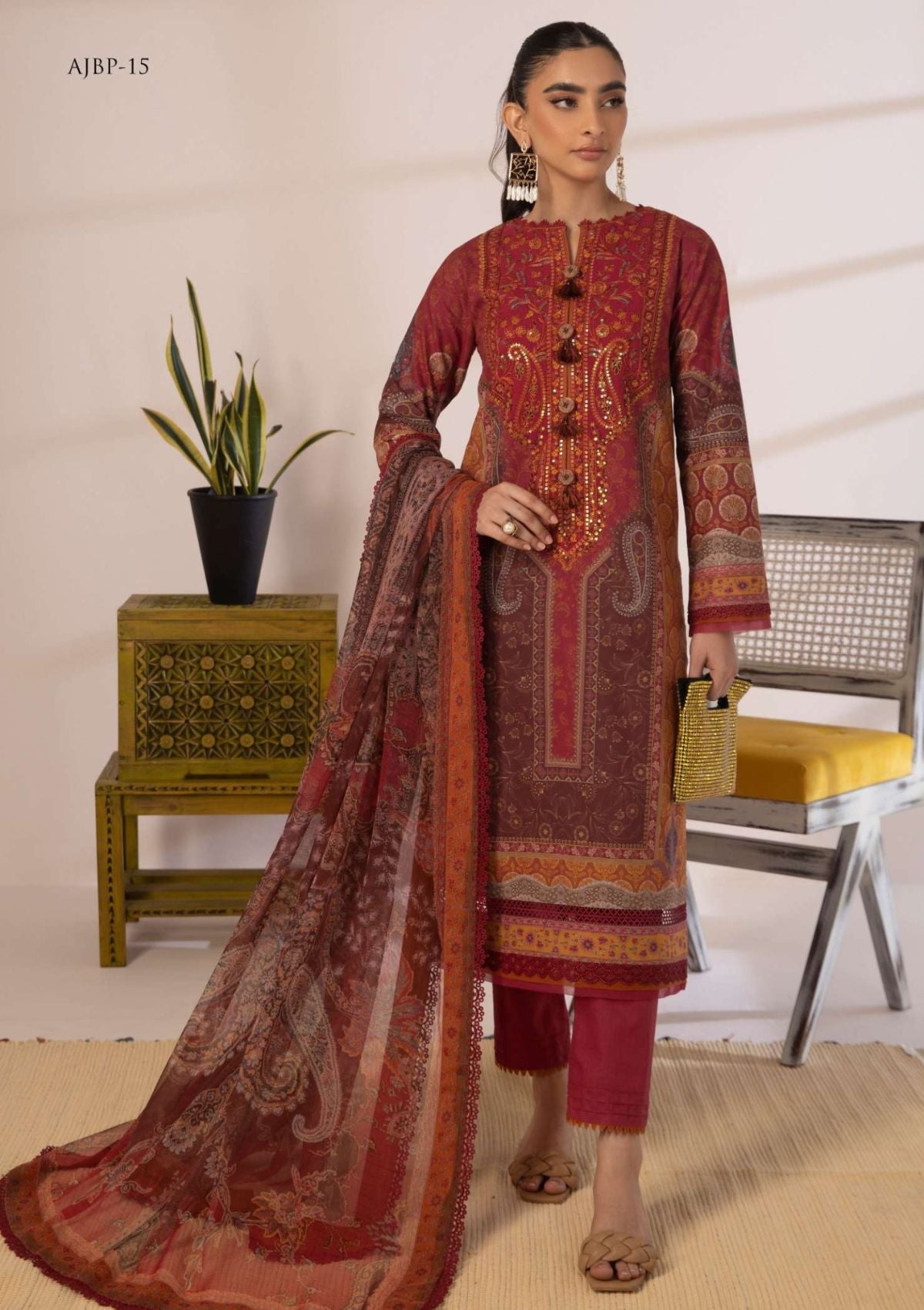 Lawn Collection - Asim Jofa - Prints - AJBP#15 - Official Asim Jofa - Agha Fabrics UK