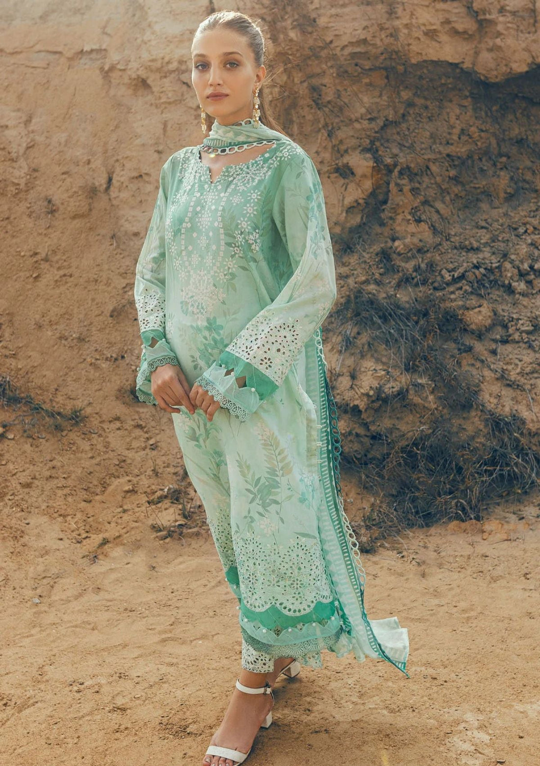 Lawn Collection - Nureh - Gardenia - Chikenkari - NG24#158 - Official Nureh - Agha Fabrics UK