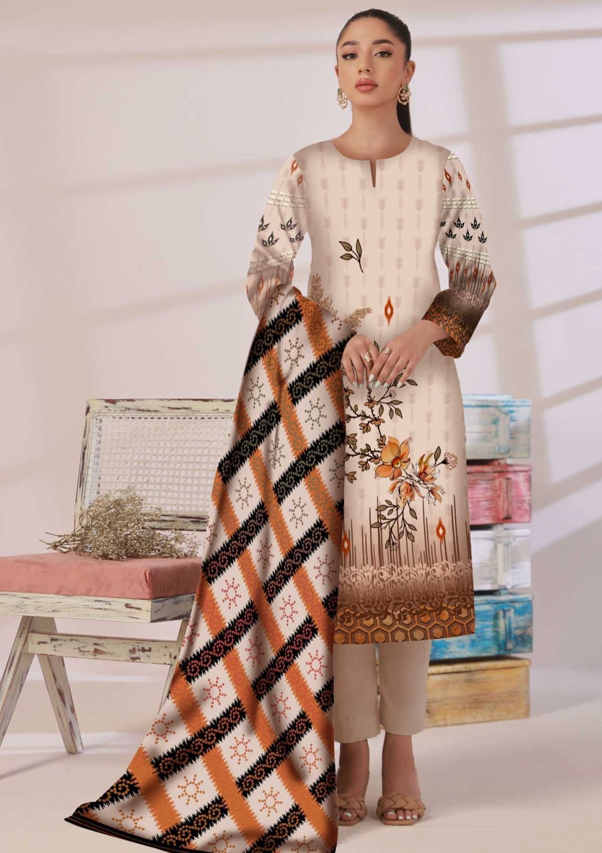 Winter Collection - Art n Style - Monsoon Linen - Volume 2 - A24#03 - Official Art n Style - Agha Fabrics UK