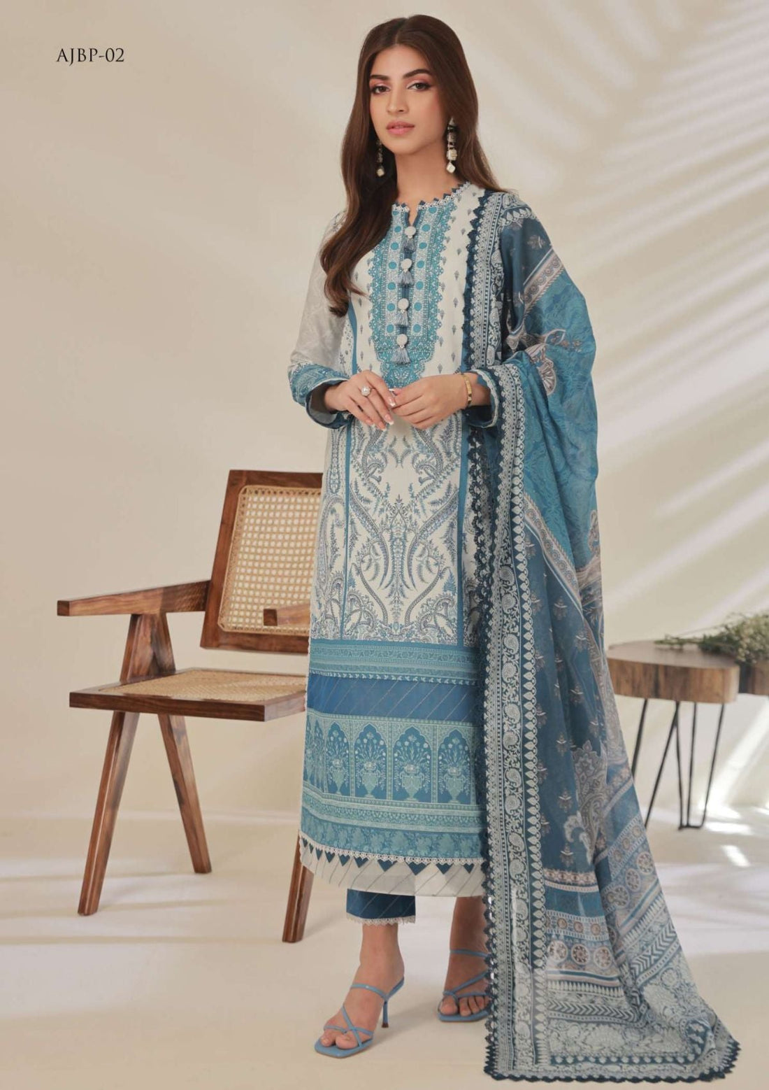 Lawn Collection - Asim Jofa - Prints - AJBP#02 - Official Asim Jofa - Agha Fabrics UK