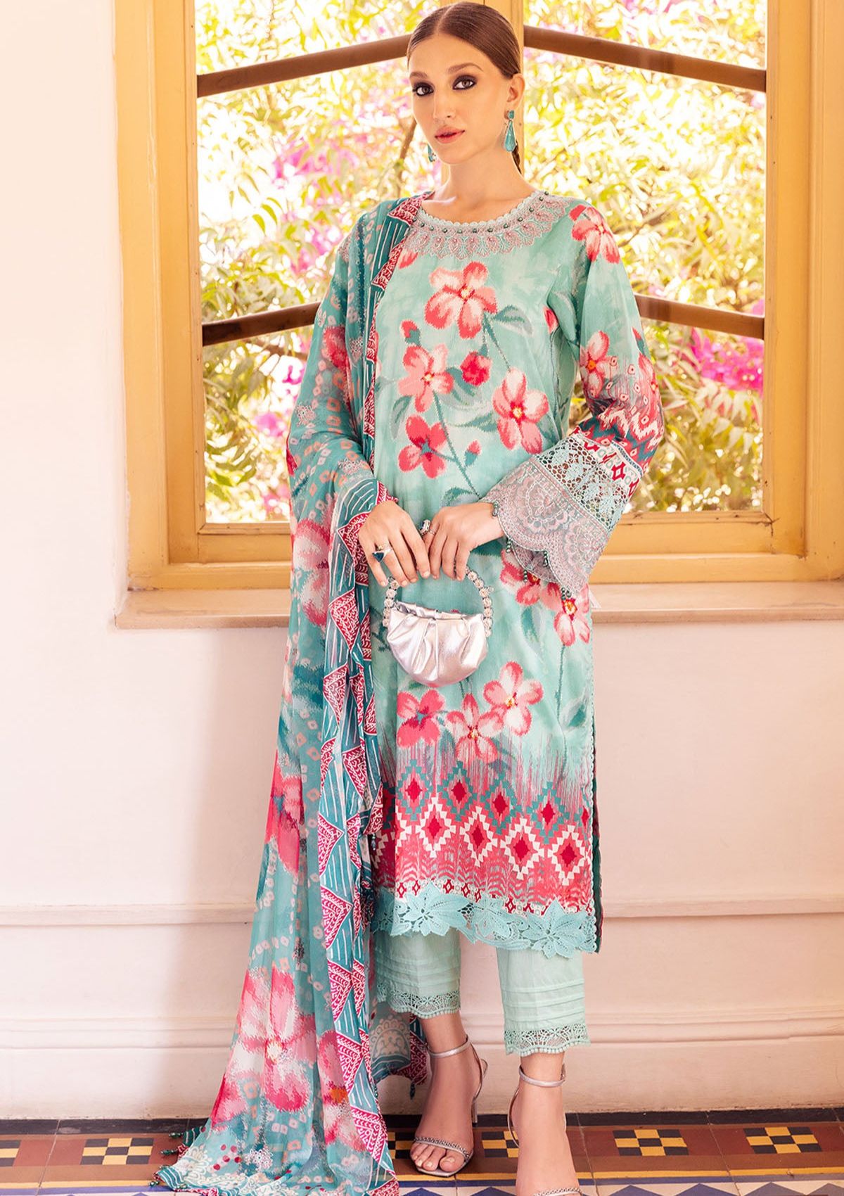 Lawn Collection - Nureh - Gardenia - E/Print - NSG#115 - Official Nureh - Agha Fabrics UK