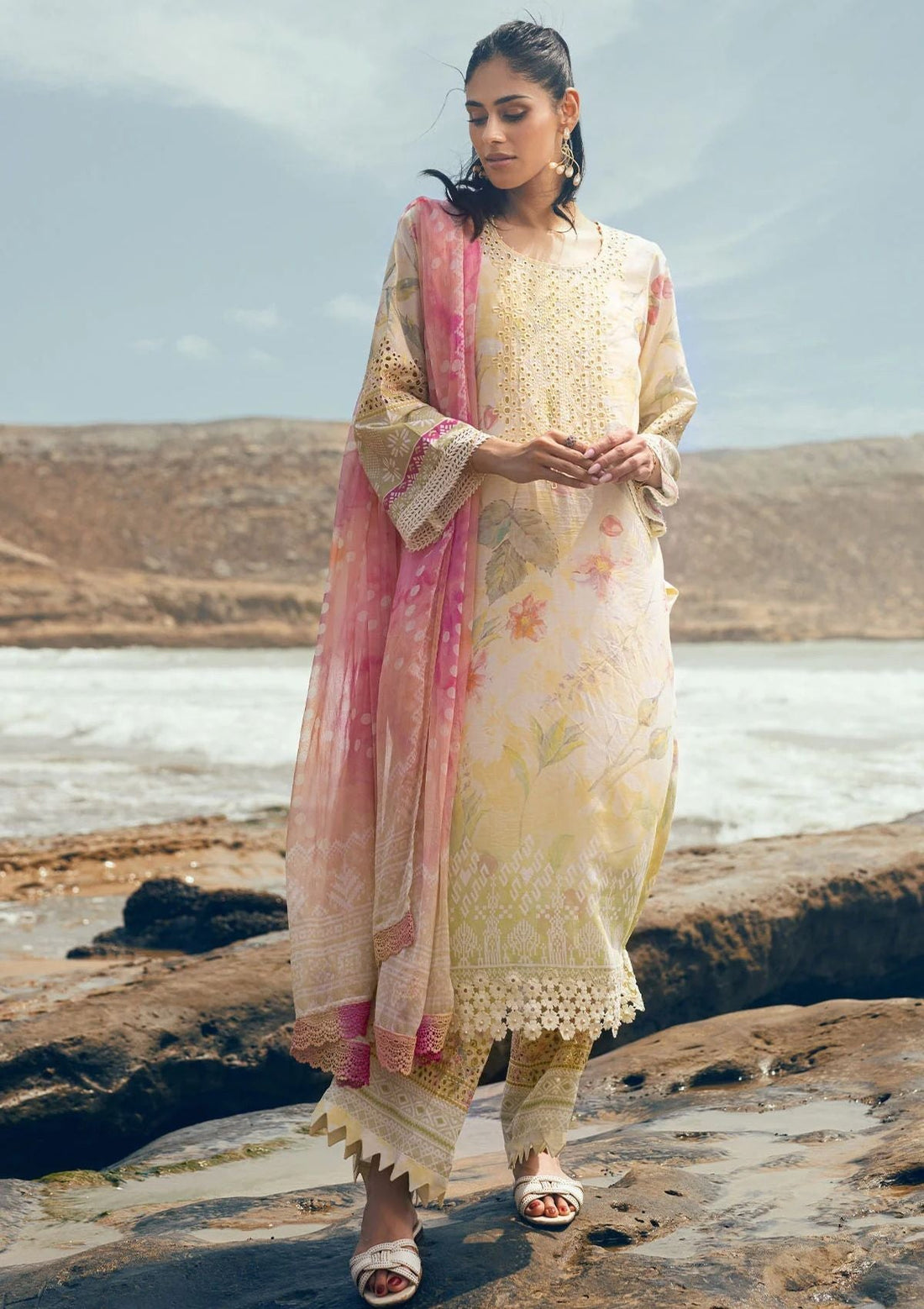 Lawn Collection - Nureh - Gardenia - Chikenkari - NG24#153 - Official Nureh - Agha Fabrics UK