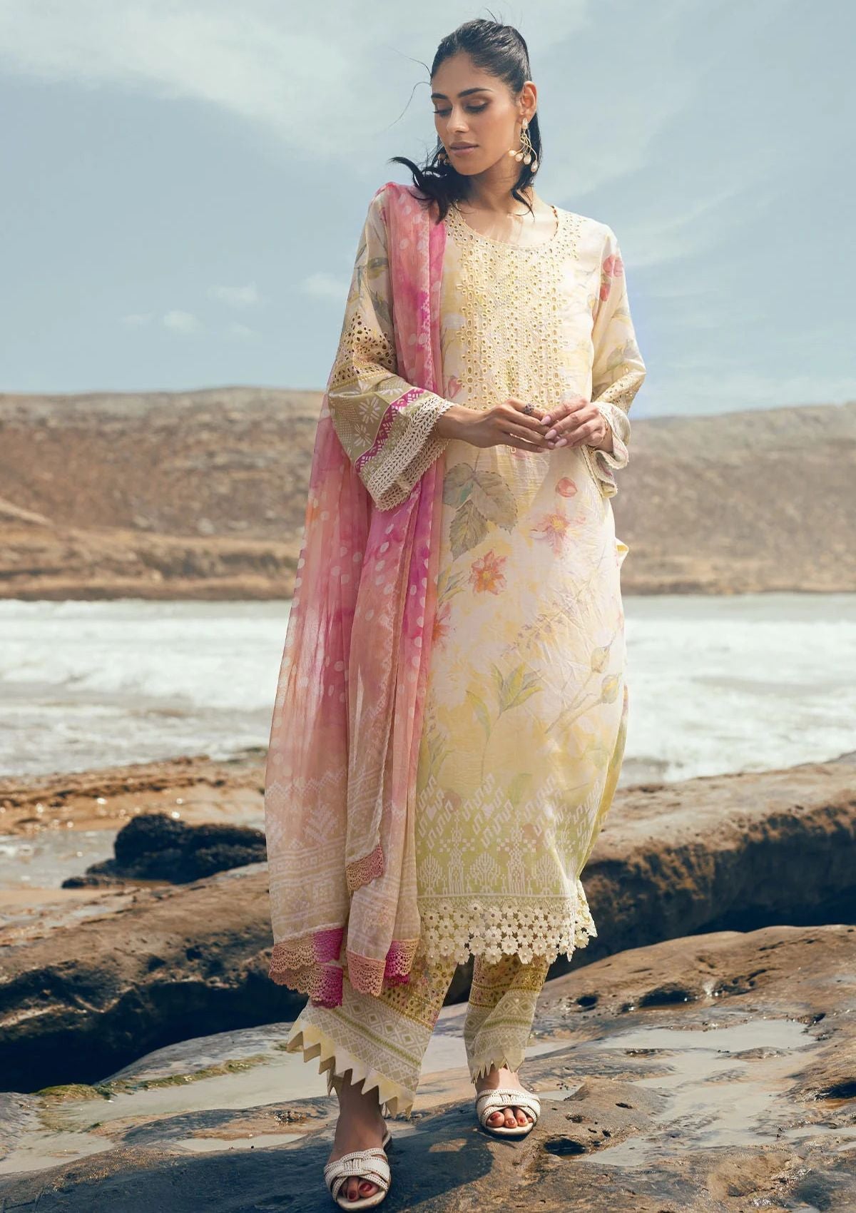 Lawn Collection - Nureh - Gardenia - Chikenkari - NG24#153 - Official Nureh - Agha Fabrics UK