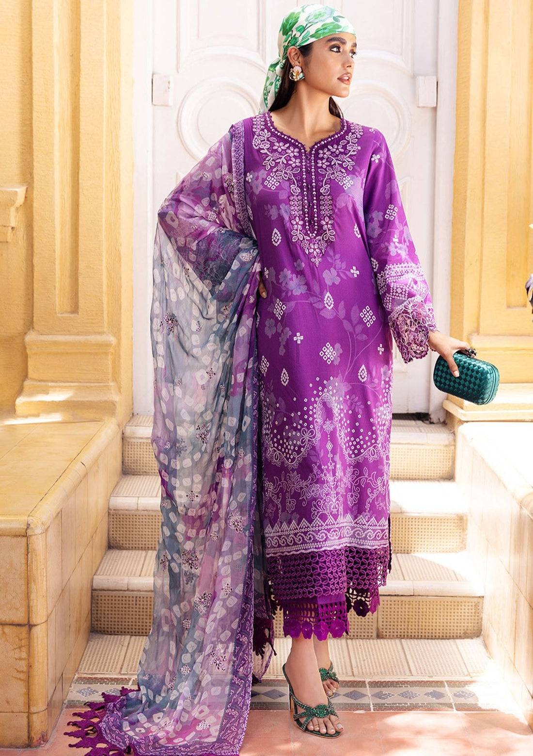 Lawn Collection - Nureh - Gardenia - E/Print - NSG#114 - Official Nureh - Agha Fabrics UK