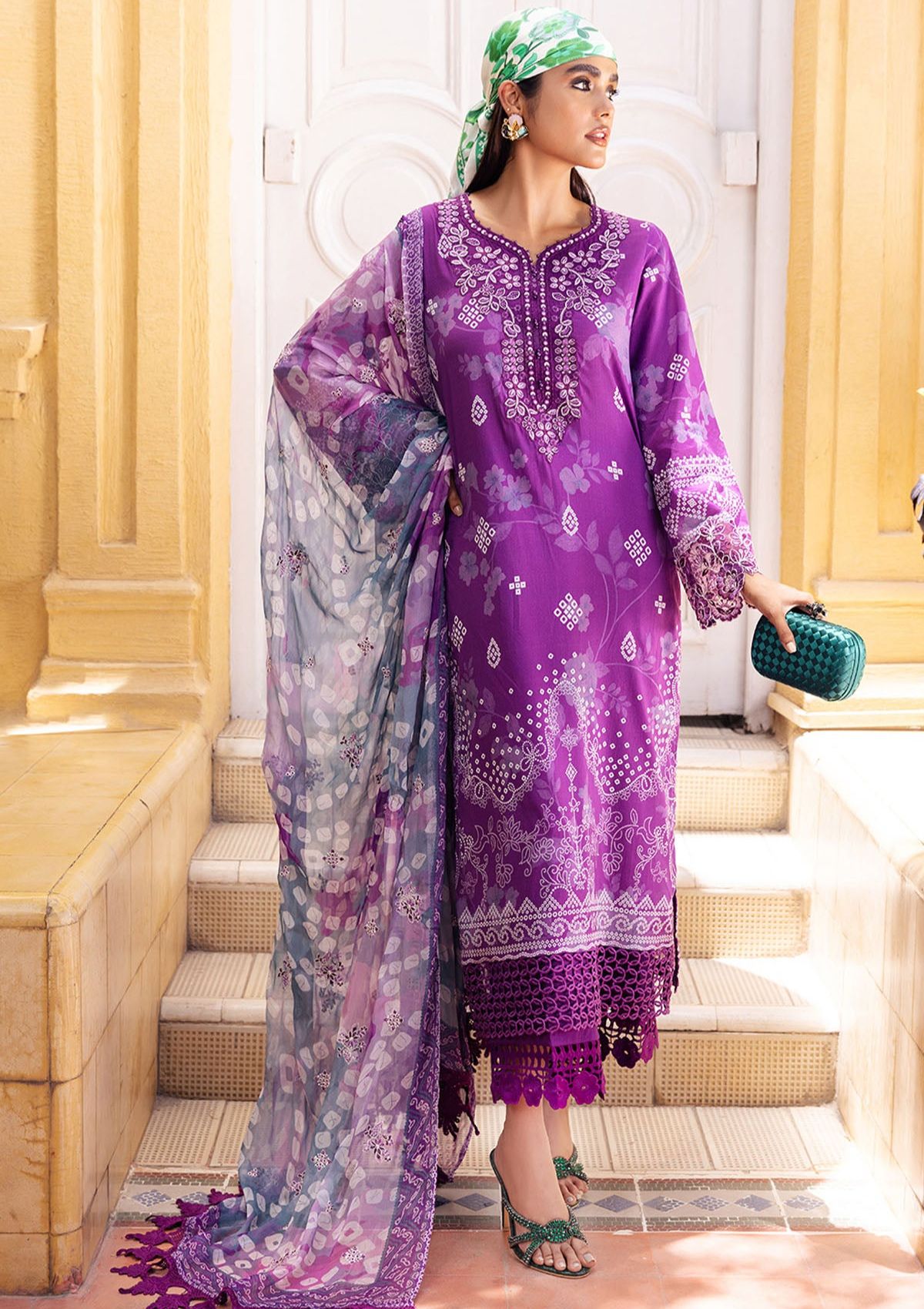 Lawn Collection - Nureh - Gardenia - E/Print - NSG#114 - Official Nureh - Agha Fabrics UK