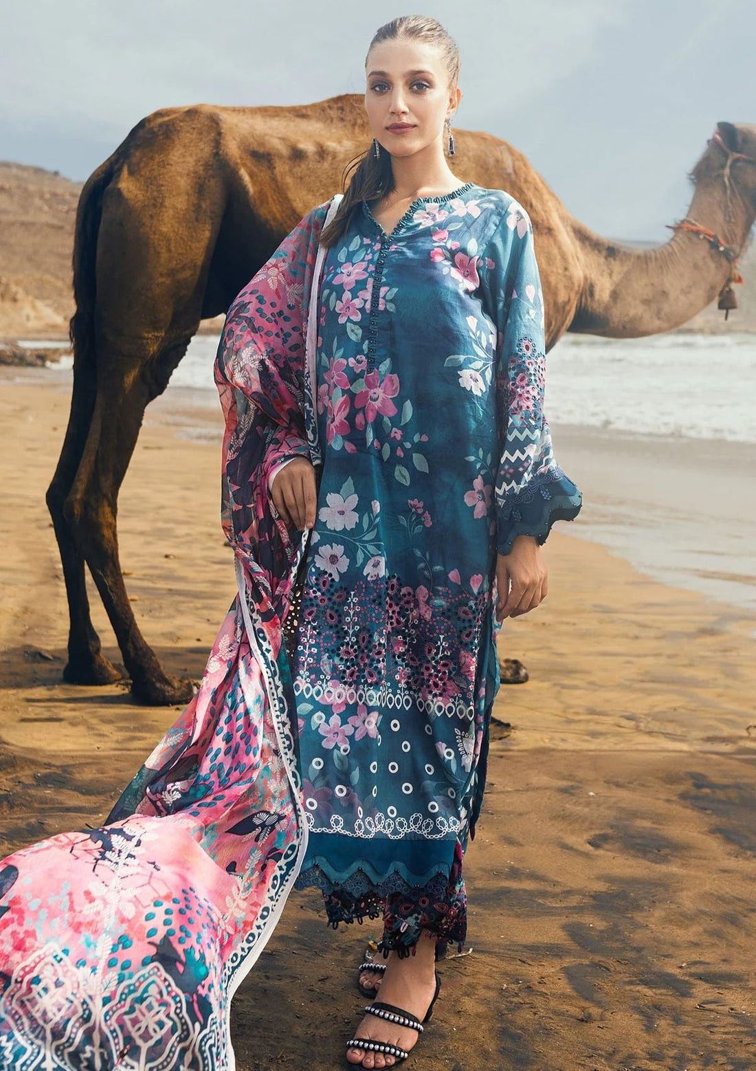 Lawn Collection - Nureh - Gardenia - Chikenkari - NG24#156 - Official Nureh - Agha Fabrics UK