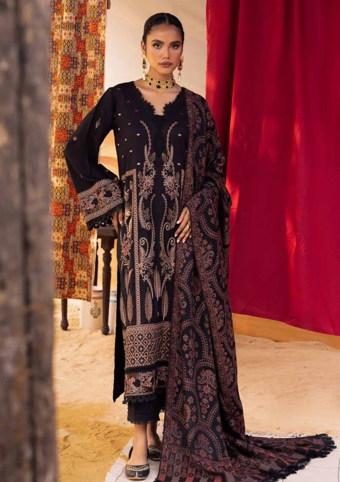 Winter Collection - Nureh - Exclusive - Luxury Shawl - NEL24#61 - Official Nureh - Agha Fabrics UK