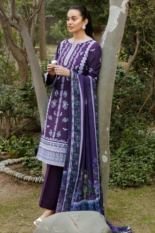 Farasha | Summer Weaves Embroidered Lawn | Regal Iris