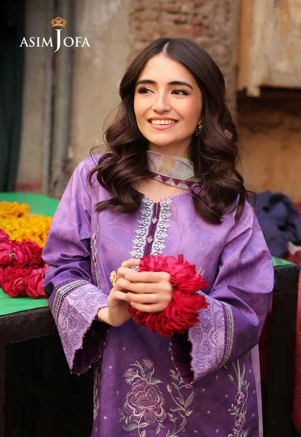 Asim Jofa | Summer Rhapsody | AJUBU-07 Embroidered Lawn - Official Asim Jofa - Agha Fabrics UK