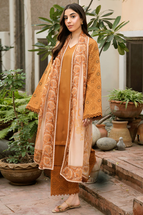 Farasha | Summer Weaves Embroidered Lawn | Golden Dusk