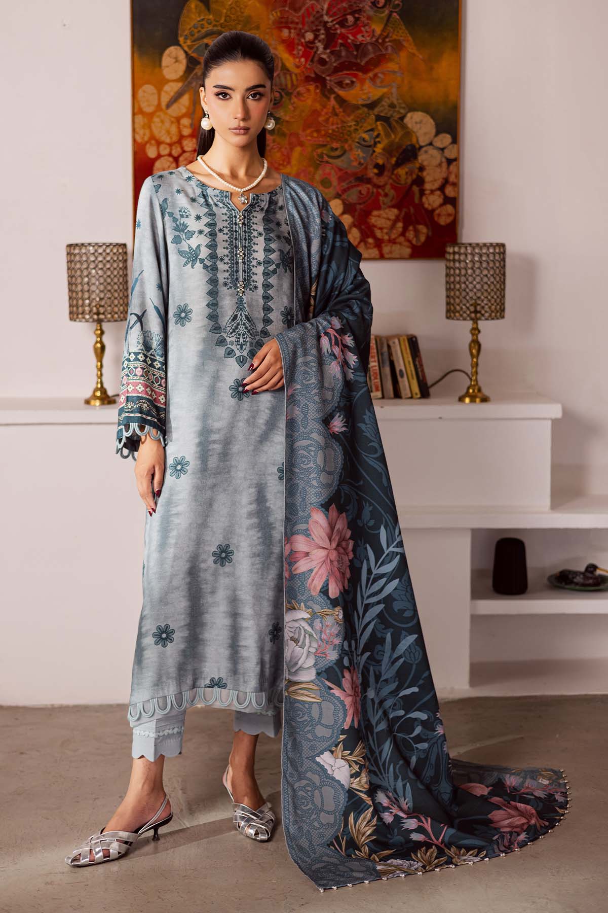 Nureh | Linen Jacquard | SP-193 - Official Nureh - Agha Fabrics UK