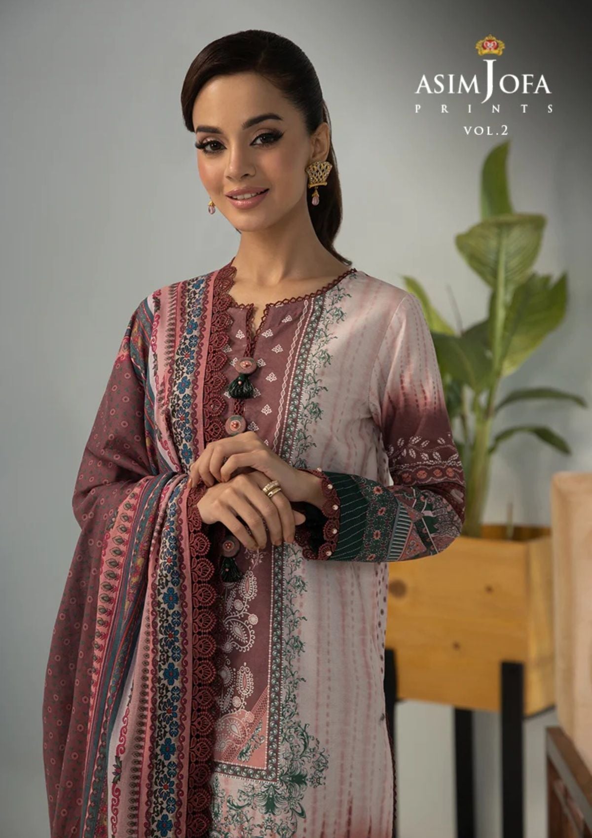 Lawn Collection - Asim Jofa - Basic - Print - 3 Pcs - AJBP#33 - Official Asim Jofa - Agha Fabrics UK