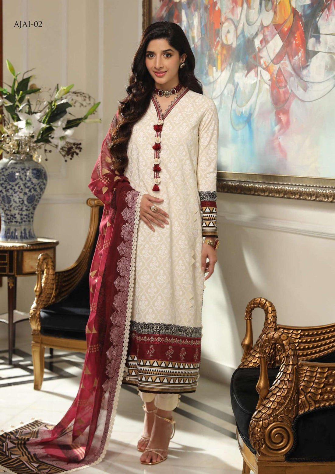 Lawn Collection - Asim Jofa - Aira - AJAI#2 - Official Asim Jofa - Agha Fabrics UK