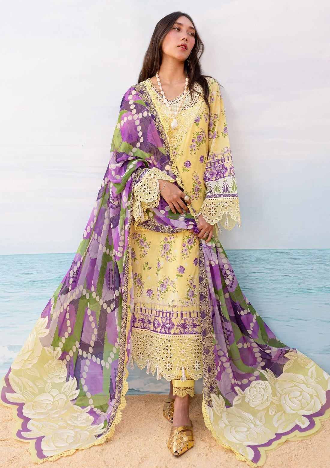 Lawn Collection - Nureh - Gardenia - Embroidered 24 - NS#131 - Official Nureh - Agha Fabrics UK