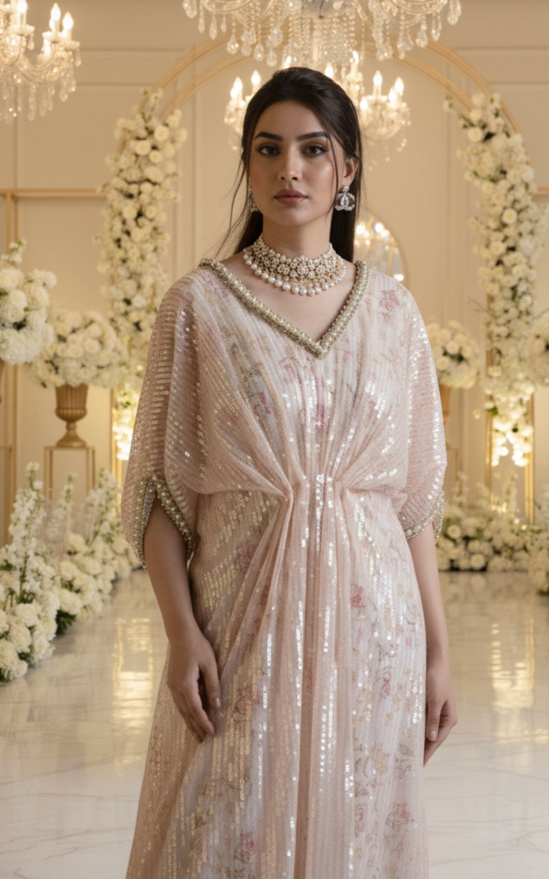Threads and Motifs | Formal Dresses 25 | Sequins Kaftan With Printed Inner