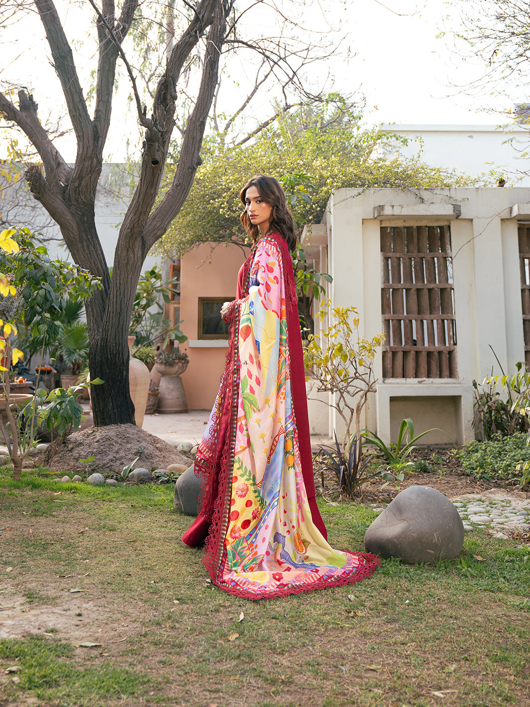 Bin Ilyas | Hazel Printed Lawn 25 | 2071 - B - Official Bin Ilyas - Agha Fabrics UK