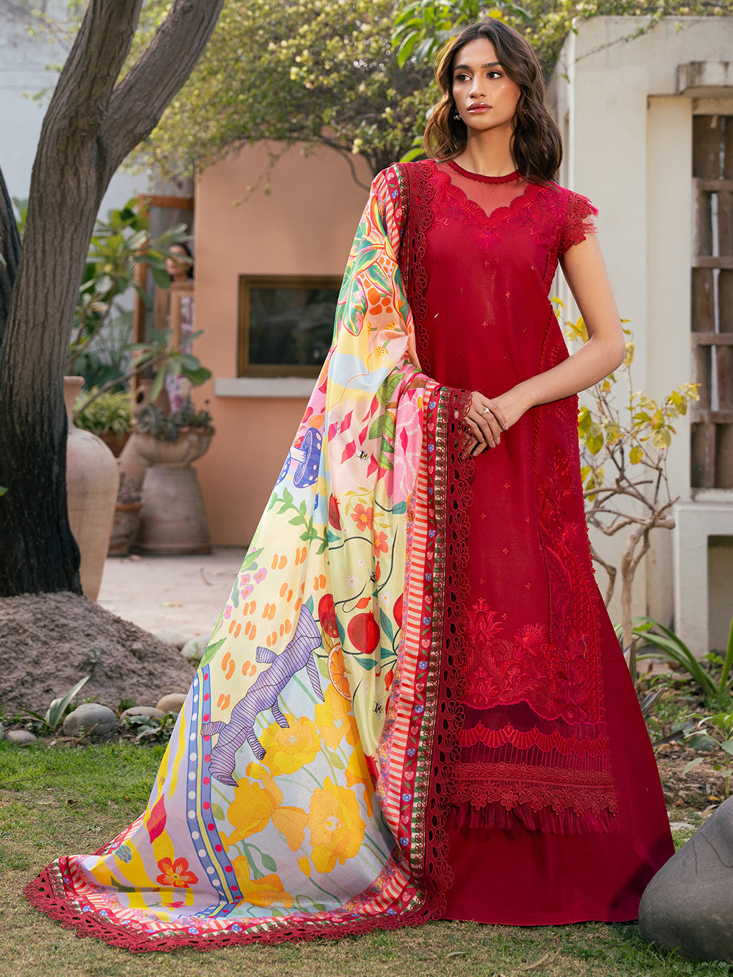 Bin Ilyas | Hazel Printed Lawn 25 | 2071 - B - Official Bin Ilyas - Agha Fabrics UK